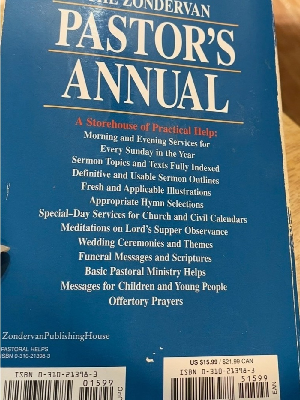 1998 Zondervan Pastor's Annual by T.T. Crabtree